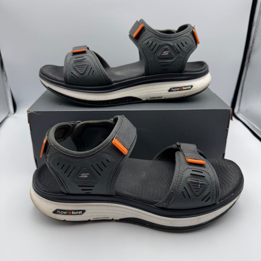 Skechers Go Walk Arch Fit Workout Walker Sandals Gray‎ SN 229178 Mens Sz US 10